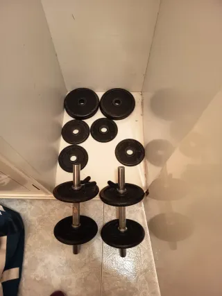 Mancuernas con discos de peso