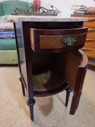 Mesita antigua madera mármol años 30