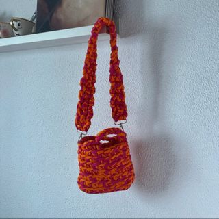 Bolso de ganchillo Nätba naranja y rosa