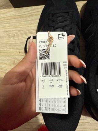 Adidas VL Court 3.0 Zapatillas Negras Talla 42.5