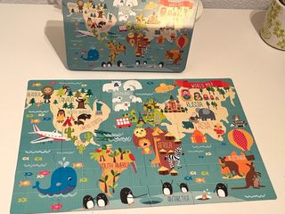 Puzzle infantil mapa del mundo en caja