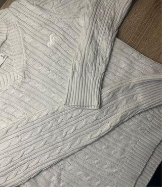 Jersey Mujer Hollister Blanco Cable Knit