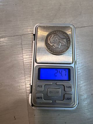 Moneda PLATA 5 Pesetas 1877. ALFONSO XII