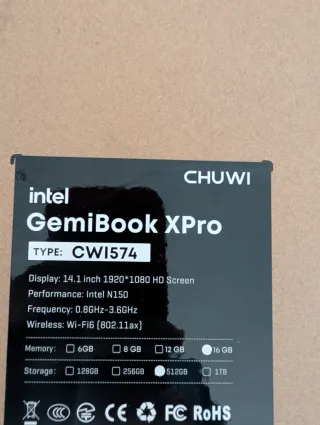 Portátil 14" Chuwi Gemibook XPro 16/512 GB