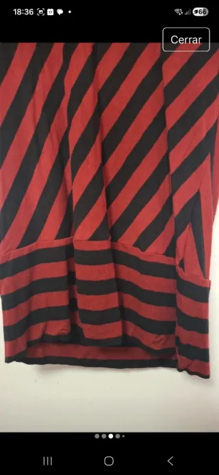 Camiseta rayas roja y negra Talla M