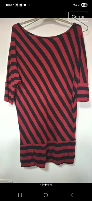 Camiseta rayas roja y negra Talla M