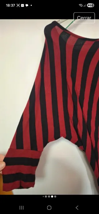 Camiseta rayas roja y negra Talla M