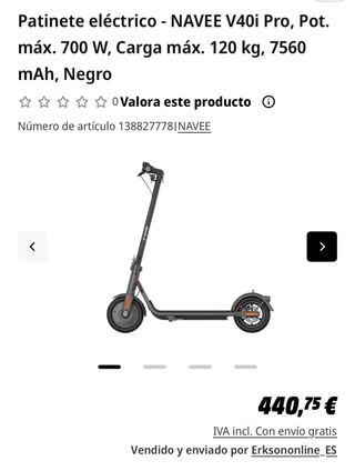 Patinete Eléctrico Navee V40 con Caja