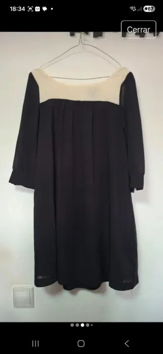 Blusón suelto beige y negro