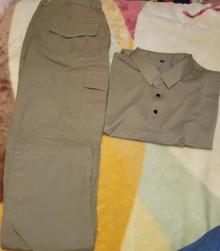 Conjunto Cargo Camisa Polo y Pantalón Talla M