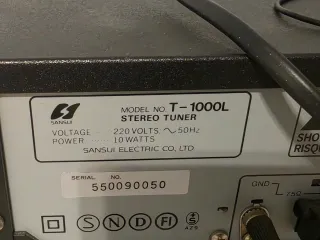 Sintonizador Sansui T-1000L Digital Quartz PLL