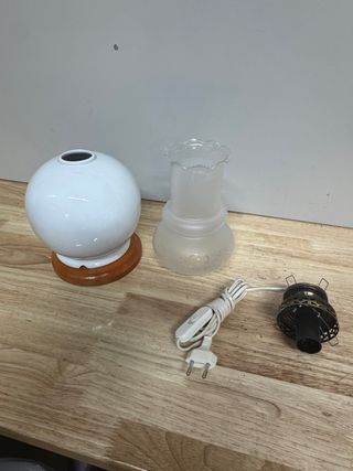 Lote 6 Lámparas Vintage Cristal y Metal