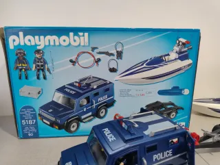 Playmobil Coche Policía y Lancha. City Action