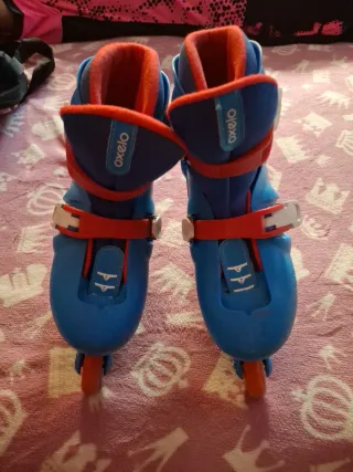 Patines Oxelo Azules Talla 34-36  Con rodilleras