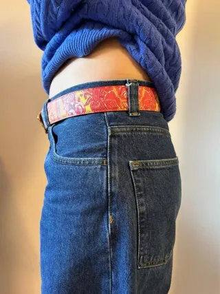 Cinturón Versace Medusa Dorado y Rojo