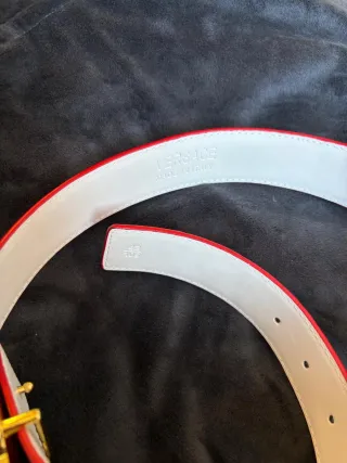 Cinturón Versace Medusa Dorado y Rojo