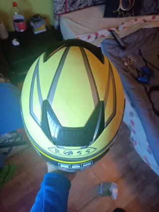 Casco de moto amarillo ROSS T500 L