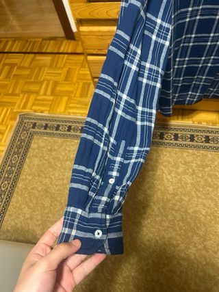 Camisa de cuadros azul y blanco nueva talla XXL