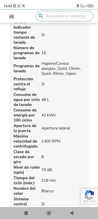 Lavadora Corberó CLT8BL1424