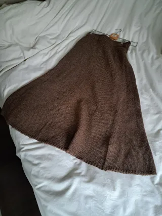 Falda envasé de lana marrón