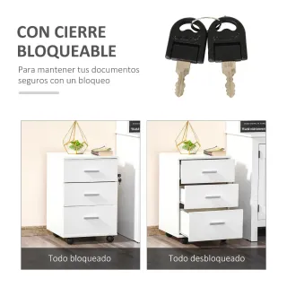 Cajonera Oficina con Ruedas Giratorias