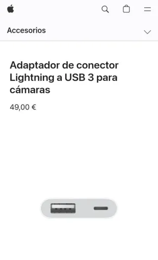 Adaptador Lightning a USB 3 Apple