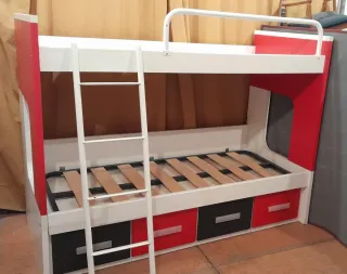 Habitación juvenil litera con cajones