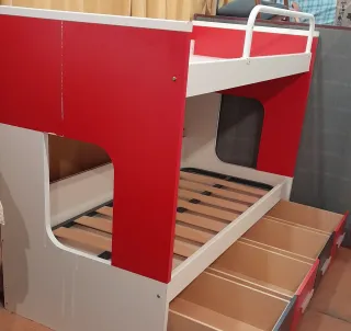 Habitación juvenil litera con cajones