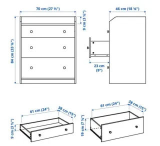 Cómoda IKEA 3 cajones