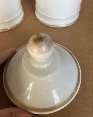 Frasco Farmacia albarelo Ung. Rosar Blanco Dorado