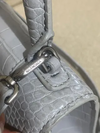 Borsa Balenciaga Grigia in Effetto Coccodrillo