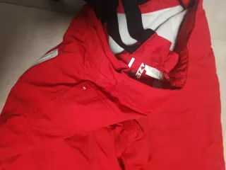 Pantaloni sci rossi con bretelle 14 anni