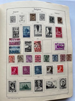 Sellos Bélgica Antiguos 1869/1965 - 9 Páginas