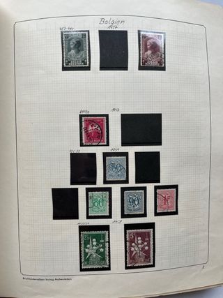 Sellos Bélgica Antiguos 1869/1965 - 9 Páginas