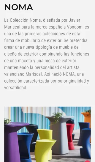 Mesa y Sillas Jardín Vondom Noma