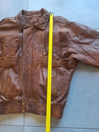 Cazadora Cuero Vintage Marrón Talla M