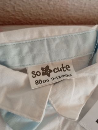 Conjunto bebé 3 piezas blanco y azul " Se vende "