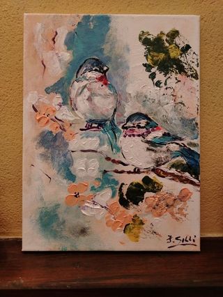 Dipinto Uccellini su tela