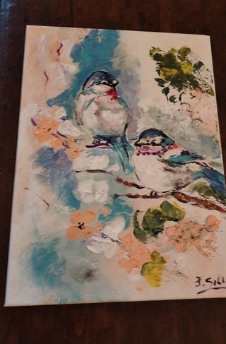 Dipinto Uccellini su tela