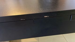 Mesa de comedor cuadrada negra