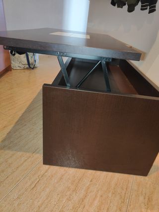 Mesa ratona madera y cristal abatible