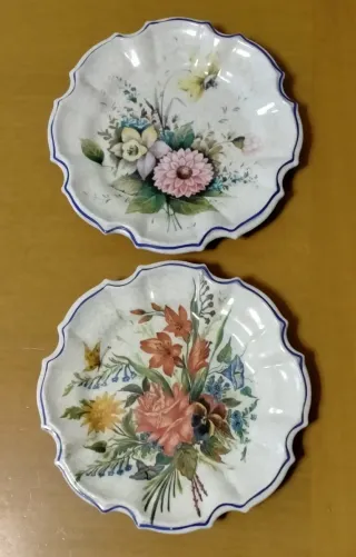 Coppia piatti vintage decoro floreale