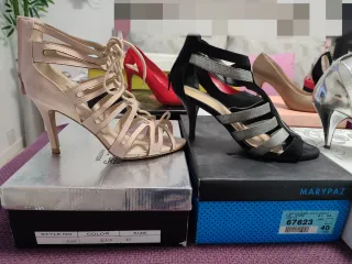 Lote de 9 pares zapatos de tacón