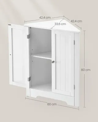 Armario Esquinero VASAGLE Blanco Nube 60×33,6×80cm
