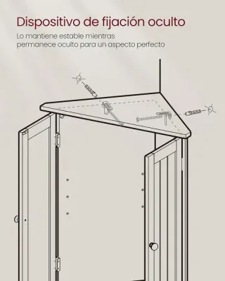 Armario Esquinero VASAGLE Blanco Nube 60×33,6×80cm