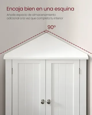 Armario Esquinero VASAGLE Blanco Nube 60×33,6×80cm