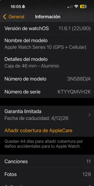 Apple Watch Series 10 46mm LTE Garantía