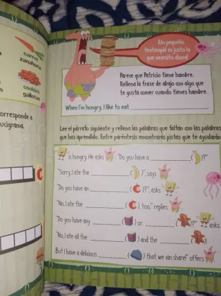 Juega y repasa ingles con Bob Esponja