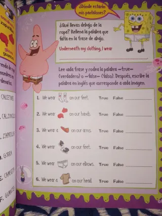 Juega y repasa ingles con Bob Esponja