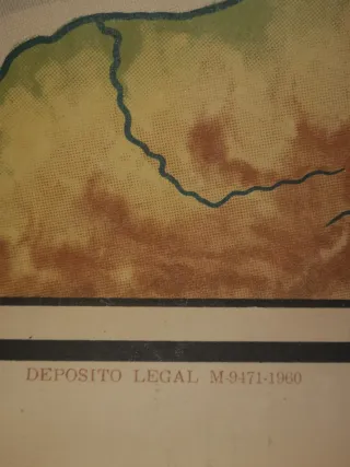 Mapa físico Europa 1960 Vintage